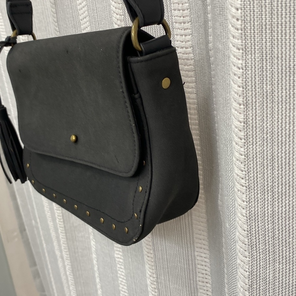 Western Country Style Black w/‎ Bronze Studs Purse Shoulder Bag Adjustable Strap - Picture 4 of 13